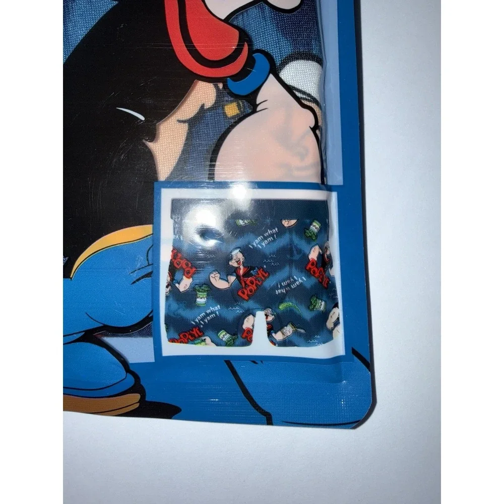 Popeye XL Men Boxer Briefs Cartoon Blue Stretch Novelty Gift Bday Underwear NWT
